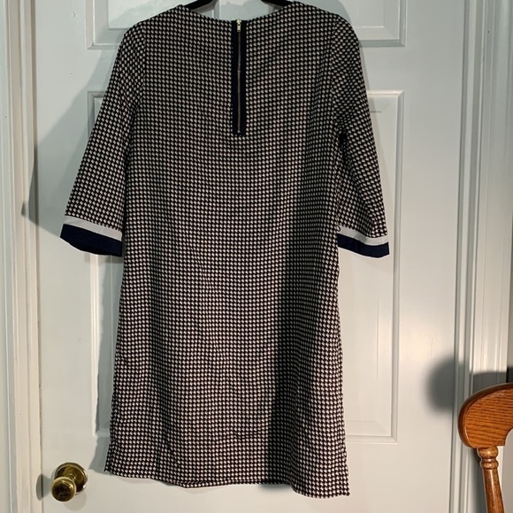 The Limited Petite navy with a white and gold square motif mid-length dress - Picture 6 of 12